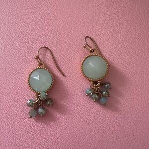 Perfect Holiday Gift Elegant Gold and Turquoise Dangle Earrings